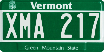 VT license plate XMA217
