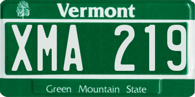 VT license plate XMA219