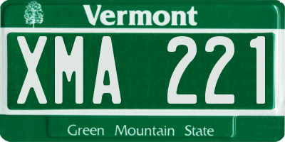 VT license plate XMA221
