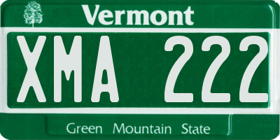 VT license plate XMA222