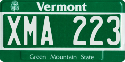 VT license plate XMA223
