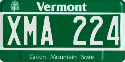 VT license plate XMA224