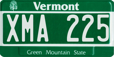 VT license plate XMA225