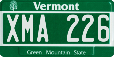 VT license plate XMA226