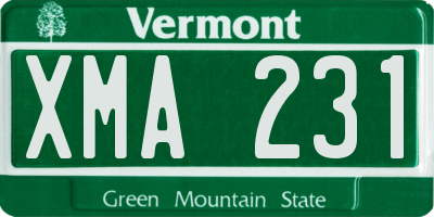VT license plate XMA231