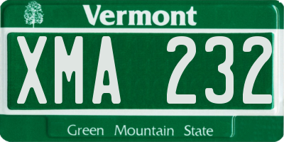 VT license plate XMA232