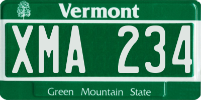 VT license plate XMA234