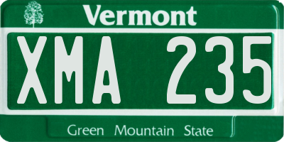 VT license plate XMA235