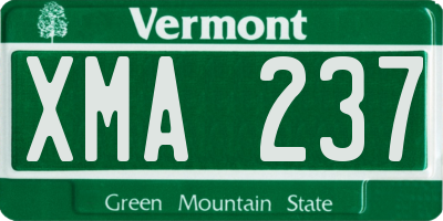 VT license plate XMA237