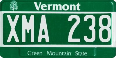 VT license plate XMA238