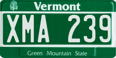 VT license plate XMA239