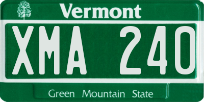 VT license plate XMA240