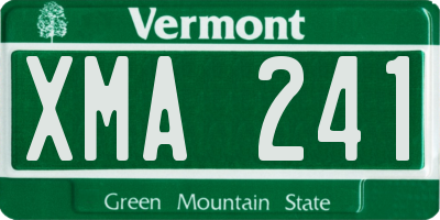 VT license plate XMA241