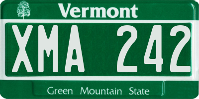 VT license plate XMA242
