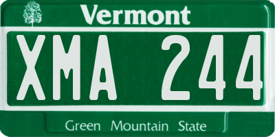 VT license plate XMA244
