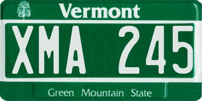 VT license plate XMA245