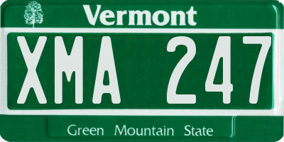 VT license plate XMA247