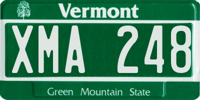 VT license plate XMA248