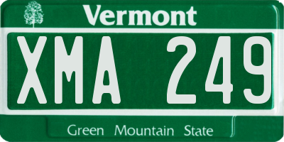 VT license plate XMA249