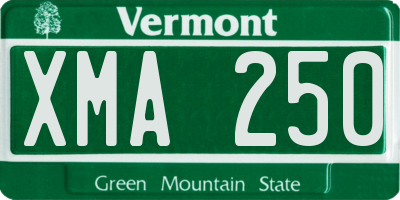 VT license plate XMA250