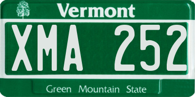 VT license plate XMA252