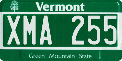 VT license plate XMA255