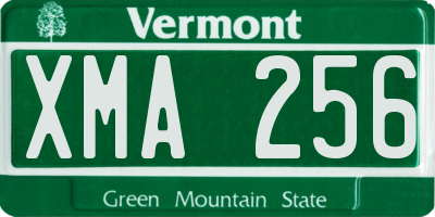 VT license plate XMA256