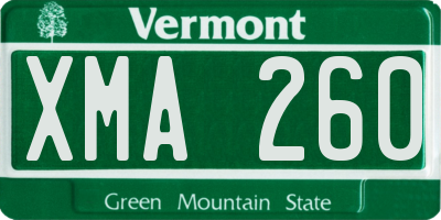 VT license plate XMA260