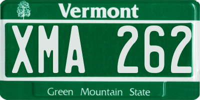 VT license plate XMA262