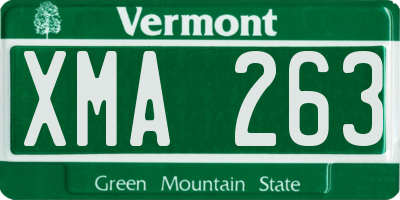VT license plate XMA263