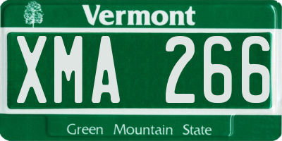 VT license plate XMA266