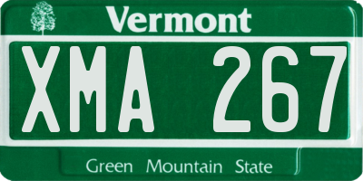 VT license plate XMA267