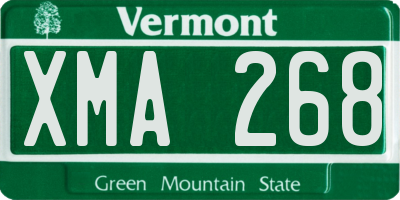 VT license plate XMA268