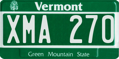 VT license plate XMA270