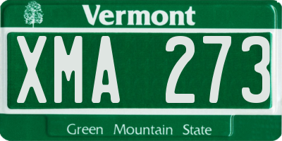 VT license plate XMA273