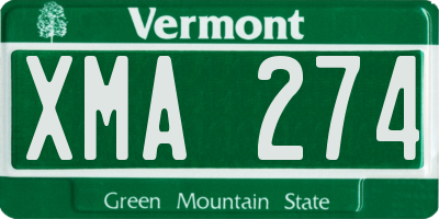 VT license plate XMA274