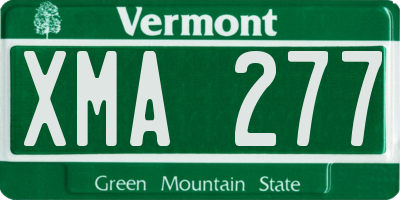 VT license plate XMA277