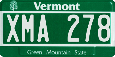 VT license plate XMA278