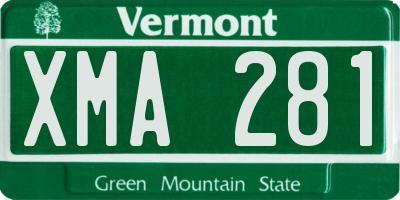 VT license plate XMA281