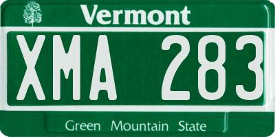 VT license plate XMA283