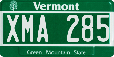 VT license plate XMA285
