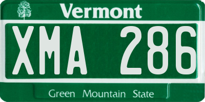 VT license plate XMA286
