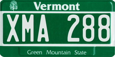 VT license plate XMA288