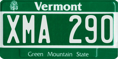 VT license plate XMA290
