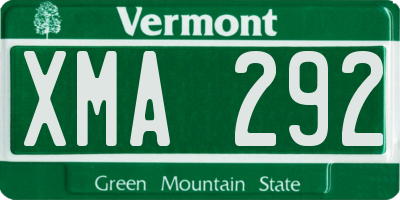 VT license plate XMA292