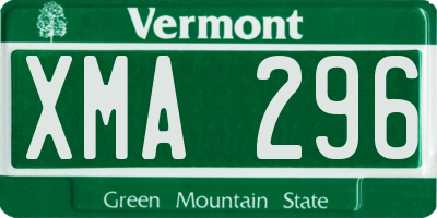 VT license plate XMA296
