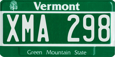 VT license plate XMA298