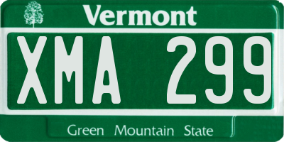 VT license plate XMA299