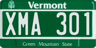 VT license plate XMA301