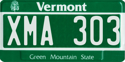 VT license plate XMA303